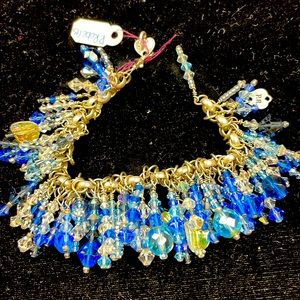 Paige roberts blue and AB faceted crystal bracelet